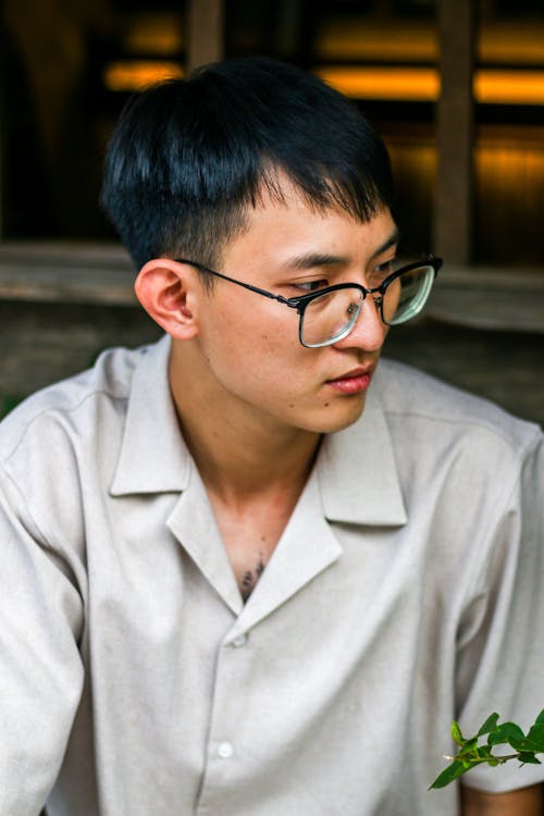 Portrait of Man in Shirt and Eyeglasses
