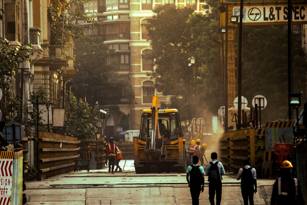 Infrastructure project site in India
