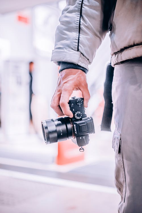 Man Hand Holding Camera 