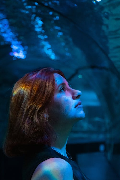 Woman Visiting Aquarium