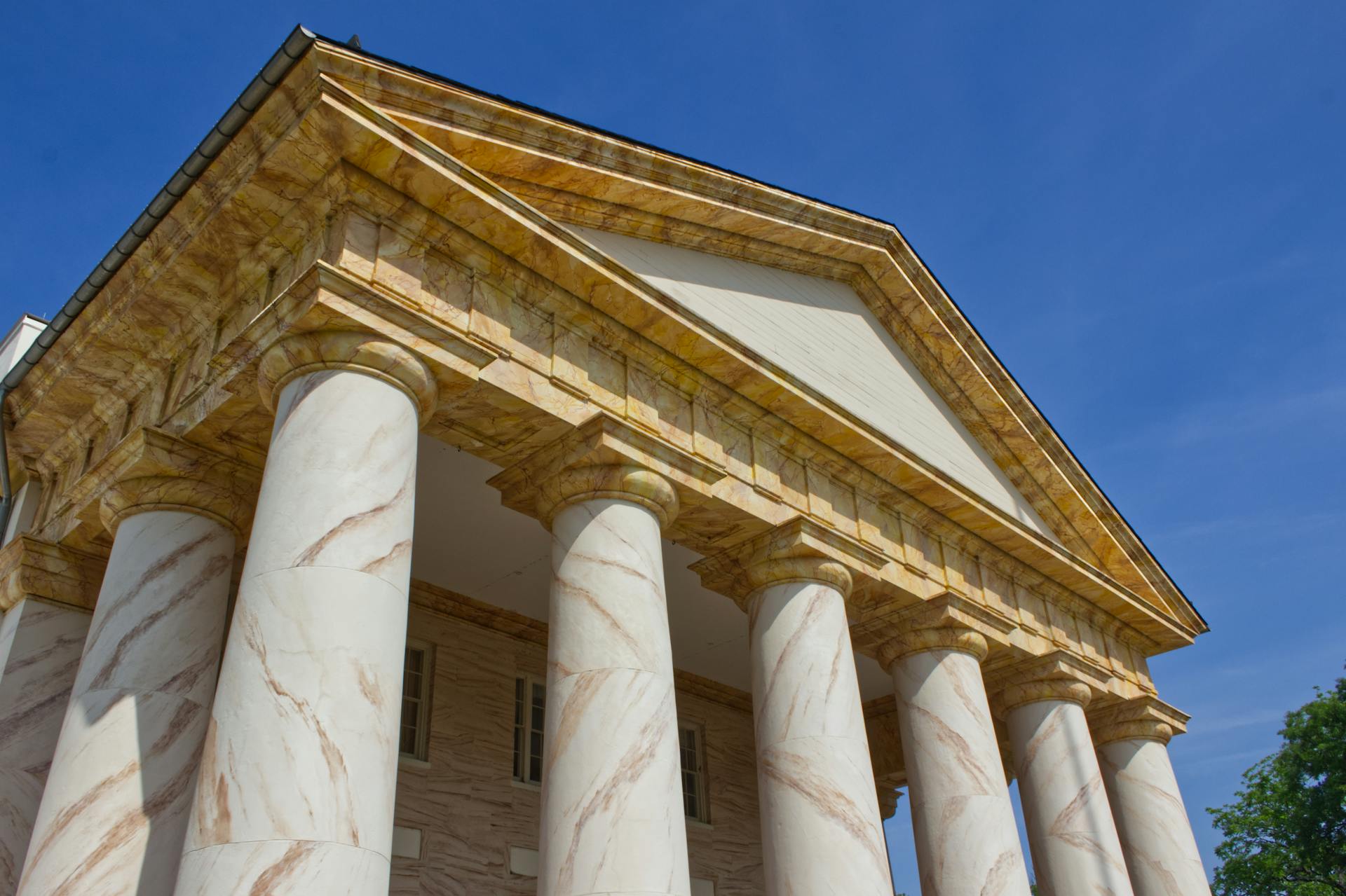 Low Angle Shot of the Arlington House at Arlington National Cemetery, Virginia, USA