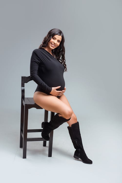 Modern Studio Shot of a Pregnant Woman 