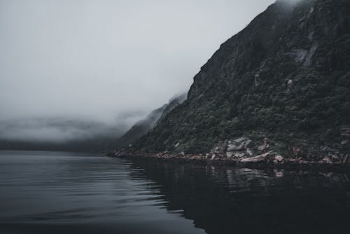 Free Fog over a Body of Water in the Valley  Stock Photo