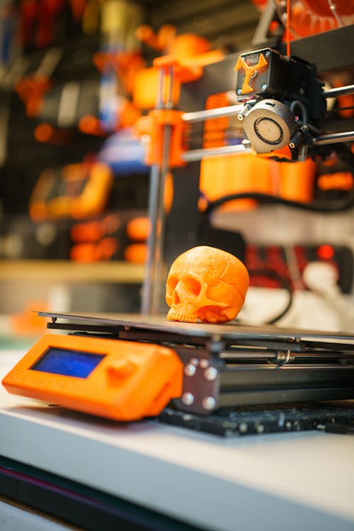 Orange Skull on Weight Scale