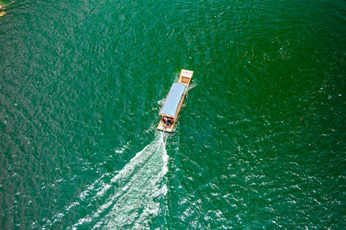 Free Boat in an Ocean Stock Photo