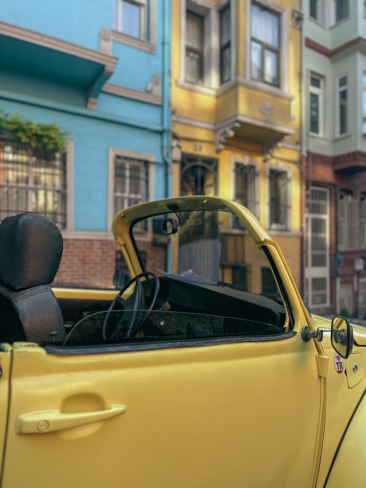 Yellow Convertible VW Beetle