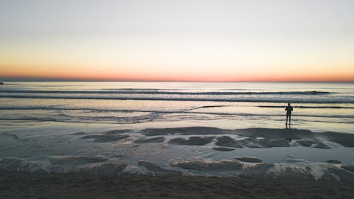คลังภาพถ่ายฟรี ของ costa de caparica, ขอบฟ้า, ชายหาด