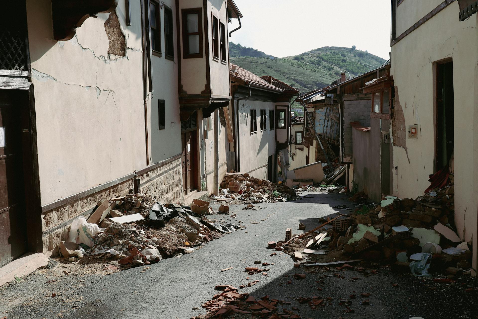 Destriyed Buildings in Village in Turkey after Earthquake