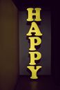 Yellow Happy Wooden Decor