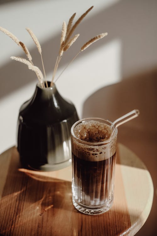 Straw in Coffee Glass