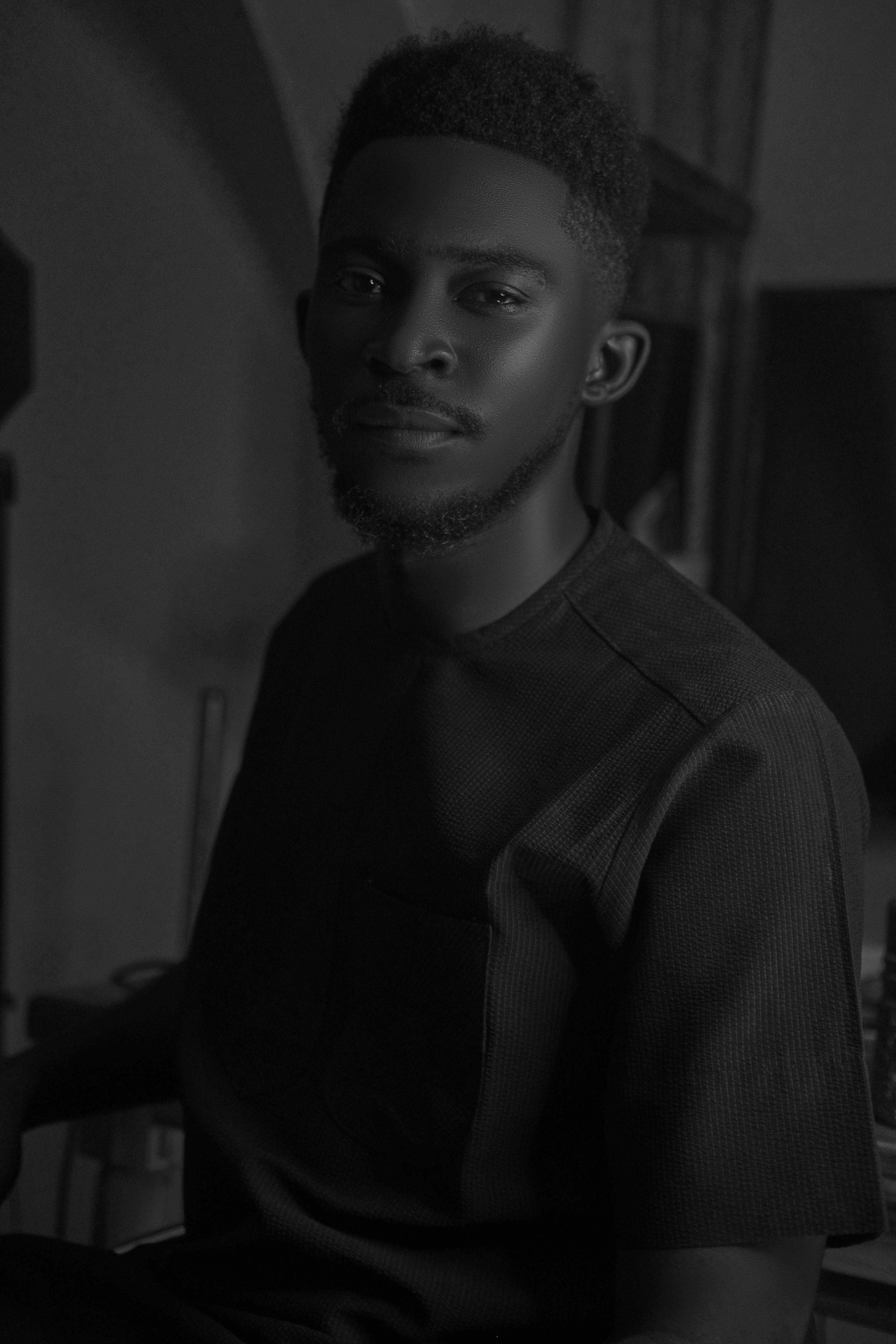 Portrait of Man in Black and White · Free Stock Photo