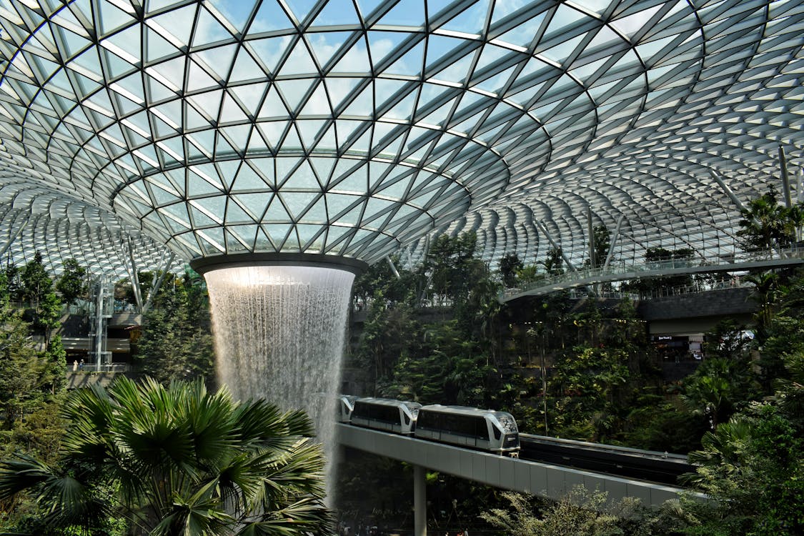 Singapore changi airport terminal architecture hi-res stock