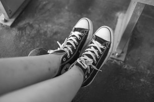 Legs and Shoes in Black and White