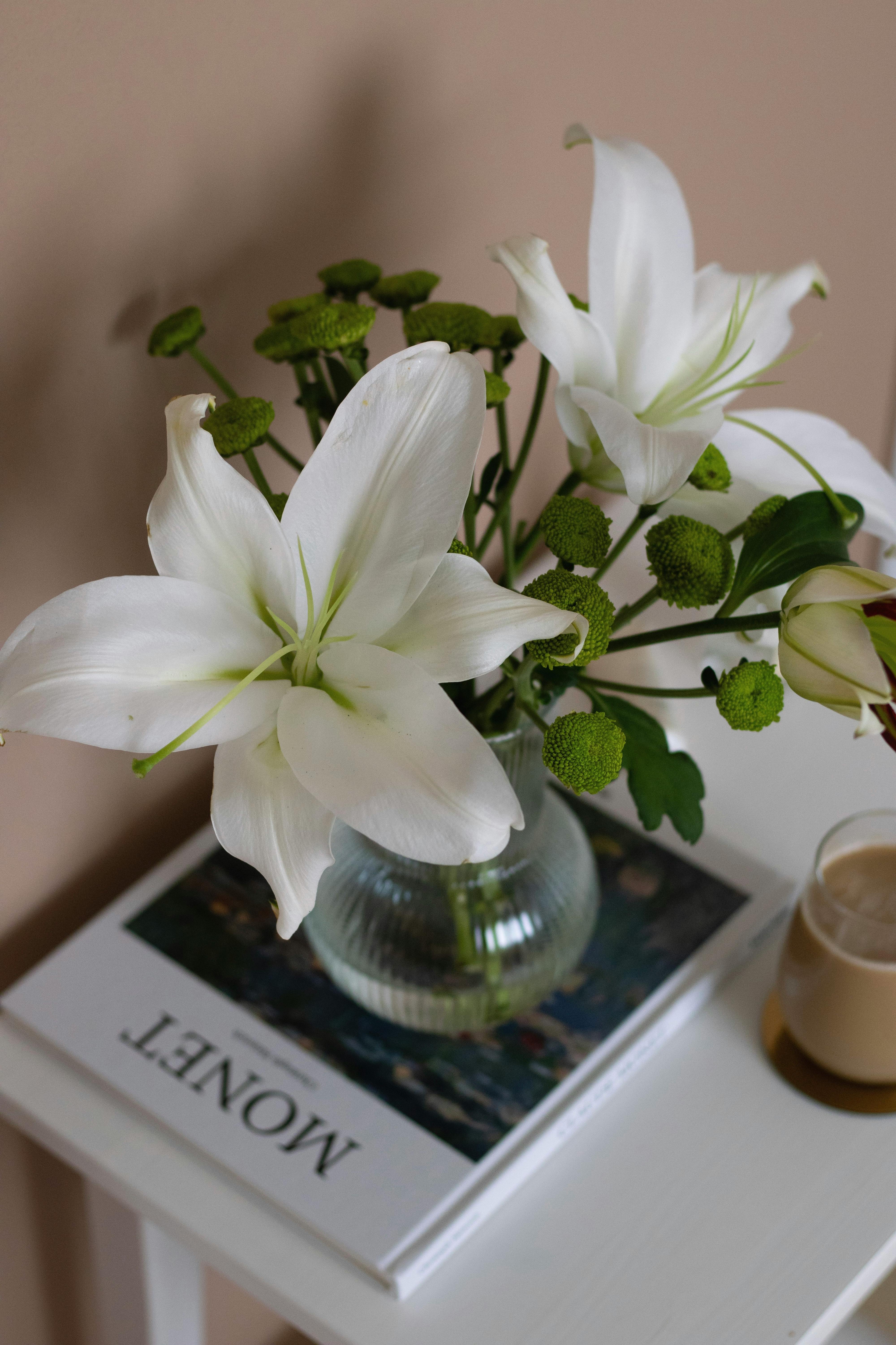 White Lily Flowers in Vase · Free Stock Photo