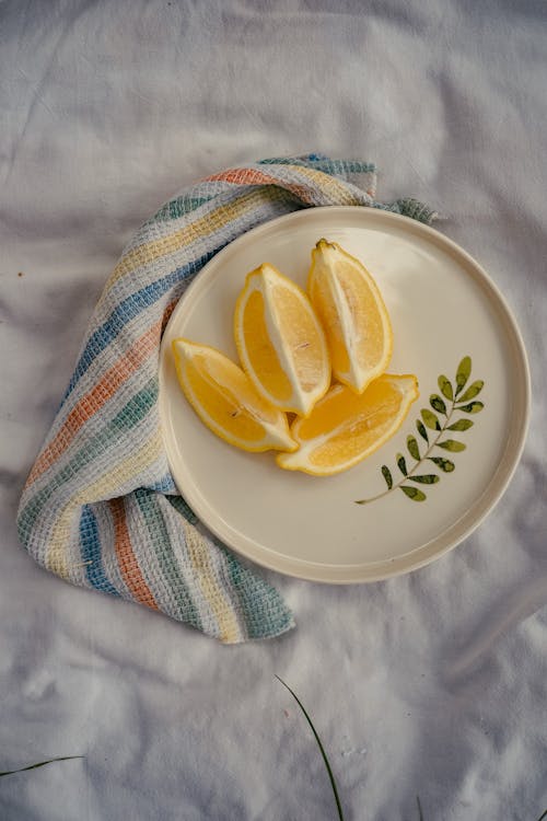フルーツ, プレート, レモンの無料の写真素材