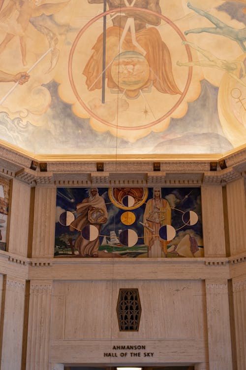 Decorations on Wall and Ceiling in Griffith Observatory in Los Angeles, USA