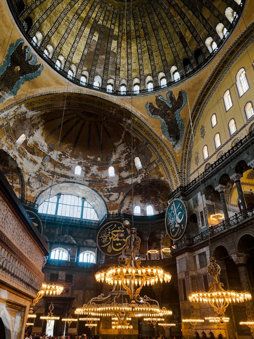 Interior of the Hagia Sophia Mosque in Istanbul, Turkey 