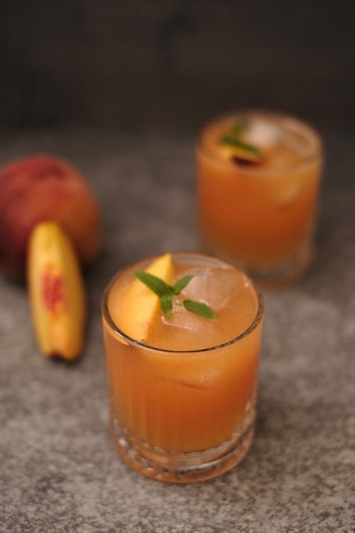 Glasses with Peach Juice 