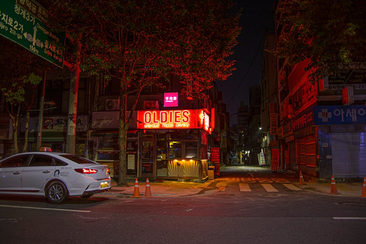 Store On Street Corner At Night