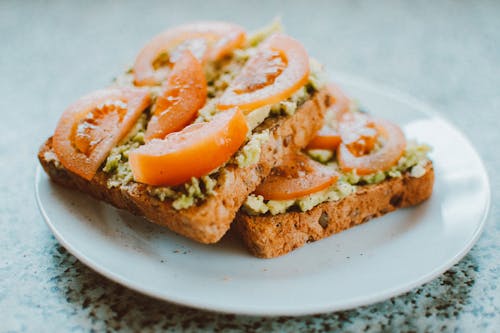 Free Pastries on Plate Stock Photo