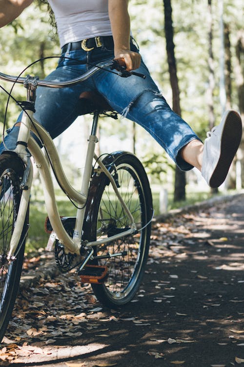 Free Person Riding A Bicycle Stock Photo