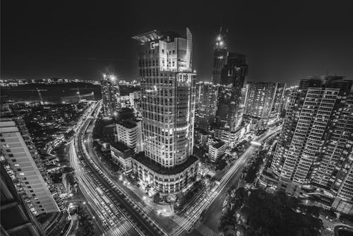 免費 夜間城市建築 圖庫相片
