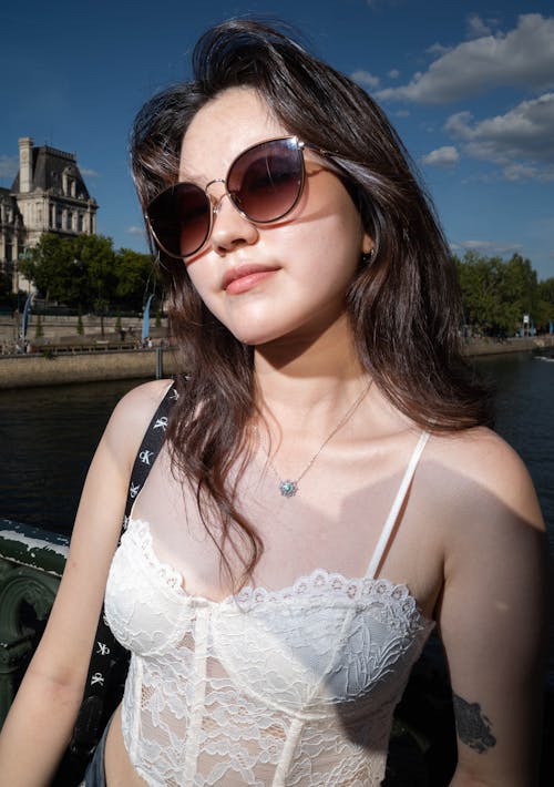Portrait of a Woman Wearing Sunglasses