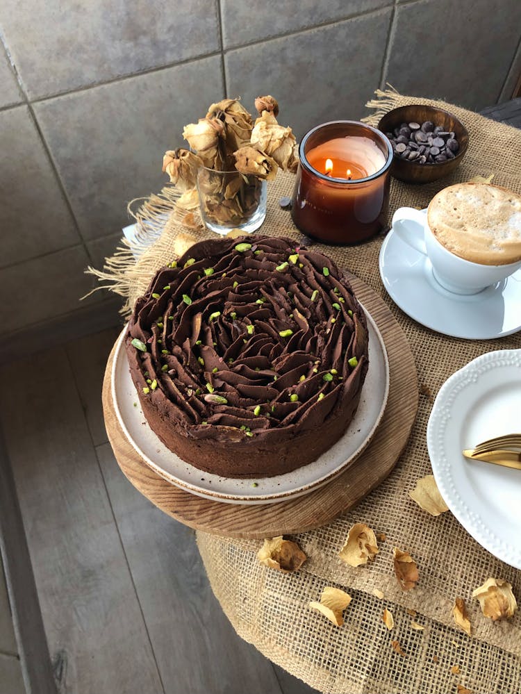 Chocolate Cake On Table