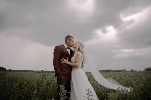 Bride and Groom Kissing