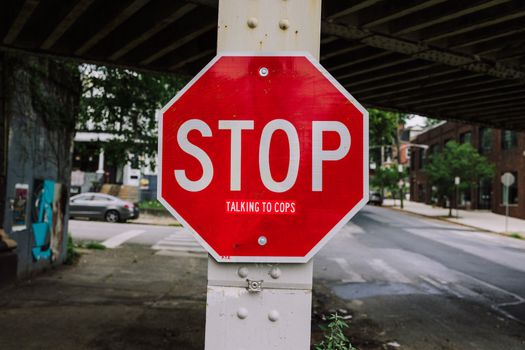Message under a Stop Sign