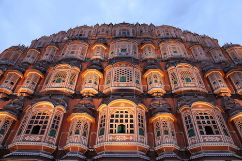 Ornate Facade of Hawa Mahal Palace, Jaipur, India