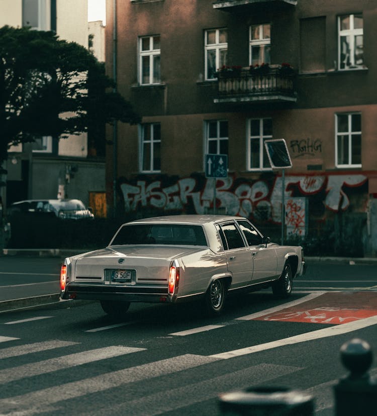 Vintage Muscle Car On Street