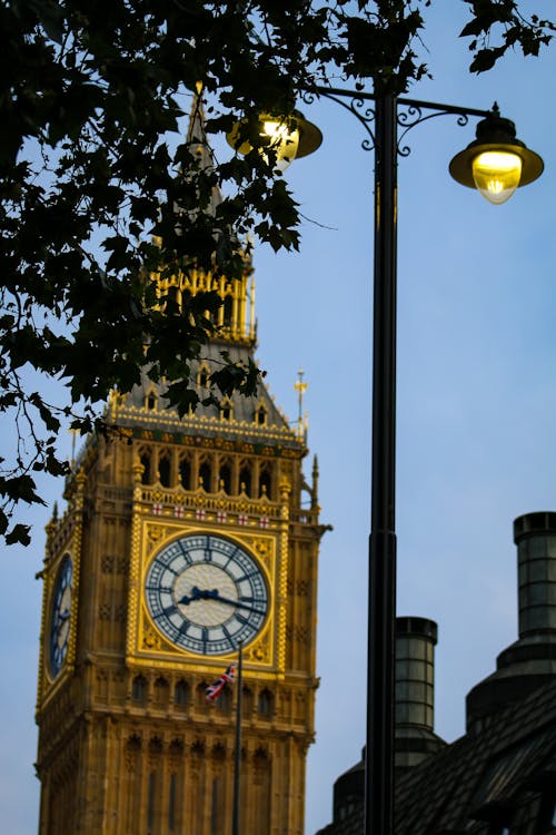 Darmowe zdjęcie z galerii z big ben, zachód słońca, zegar big bena