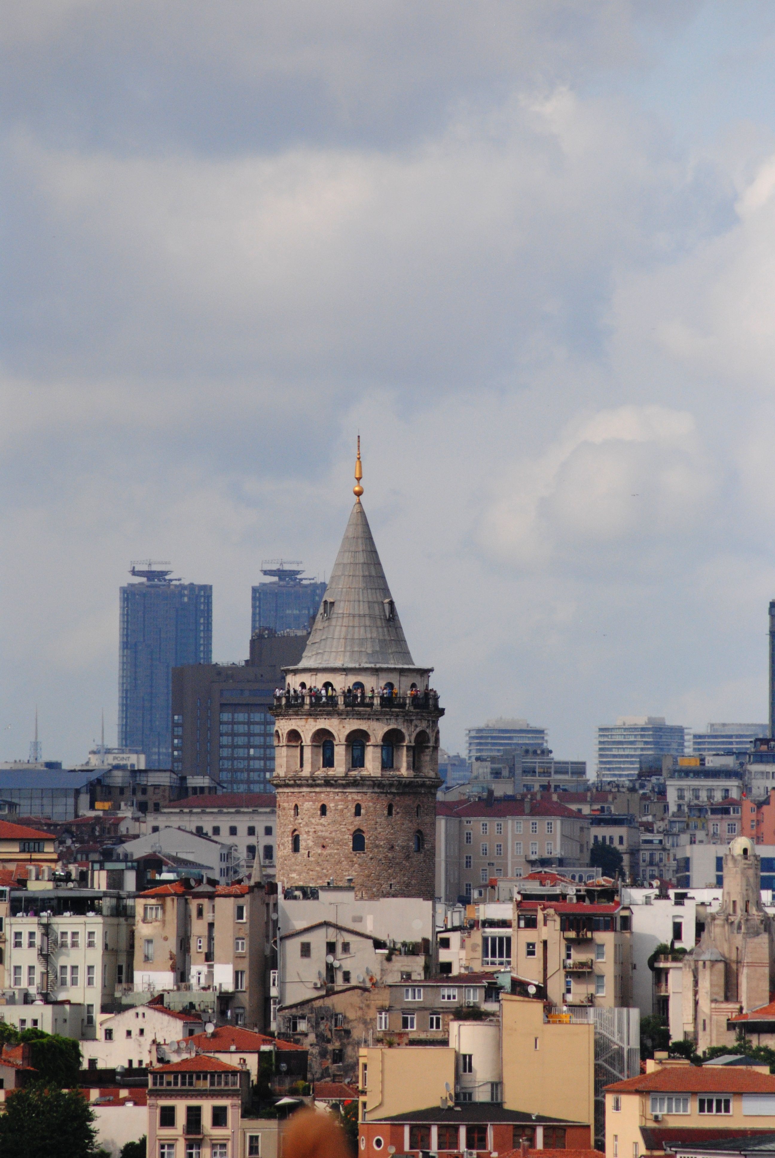 View of Istanbul at golden hour with the Bosphorus and city skyline visible, Istanbul being a popular Turkish Airlines stopover destination