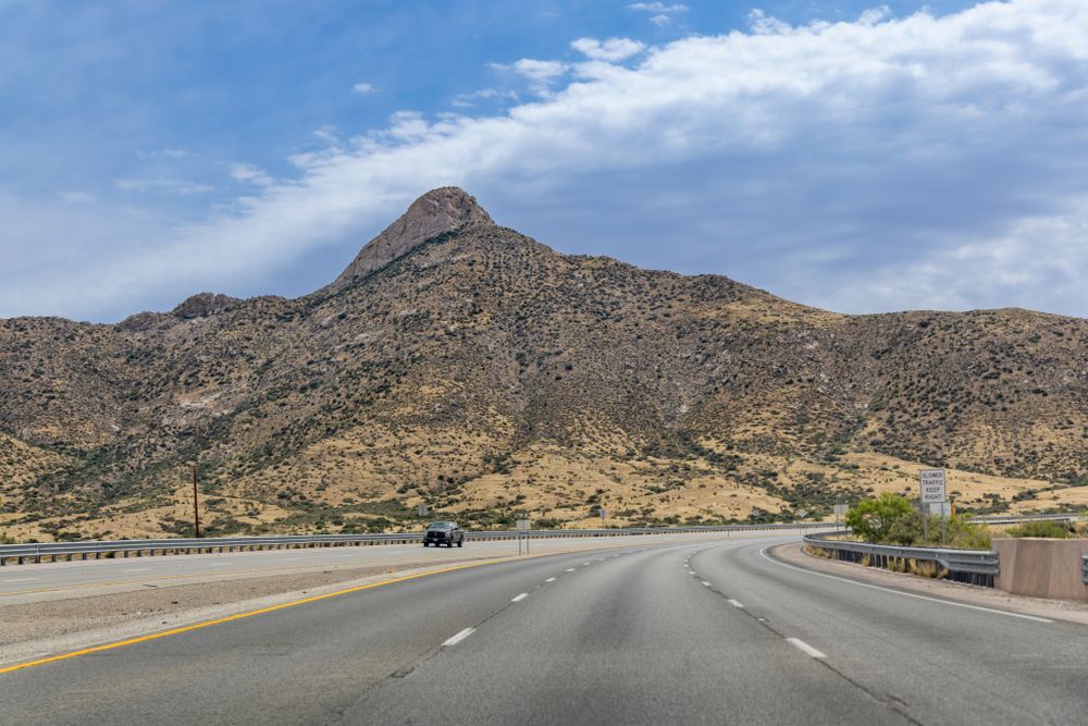 Lower Valley street and buildings in El Paso