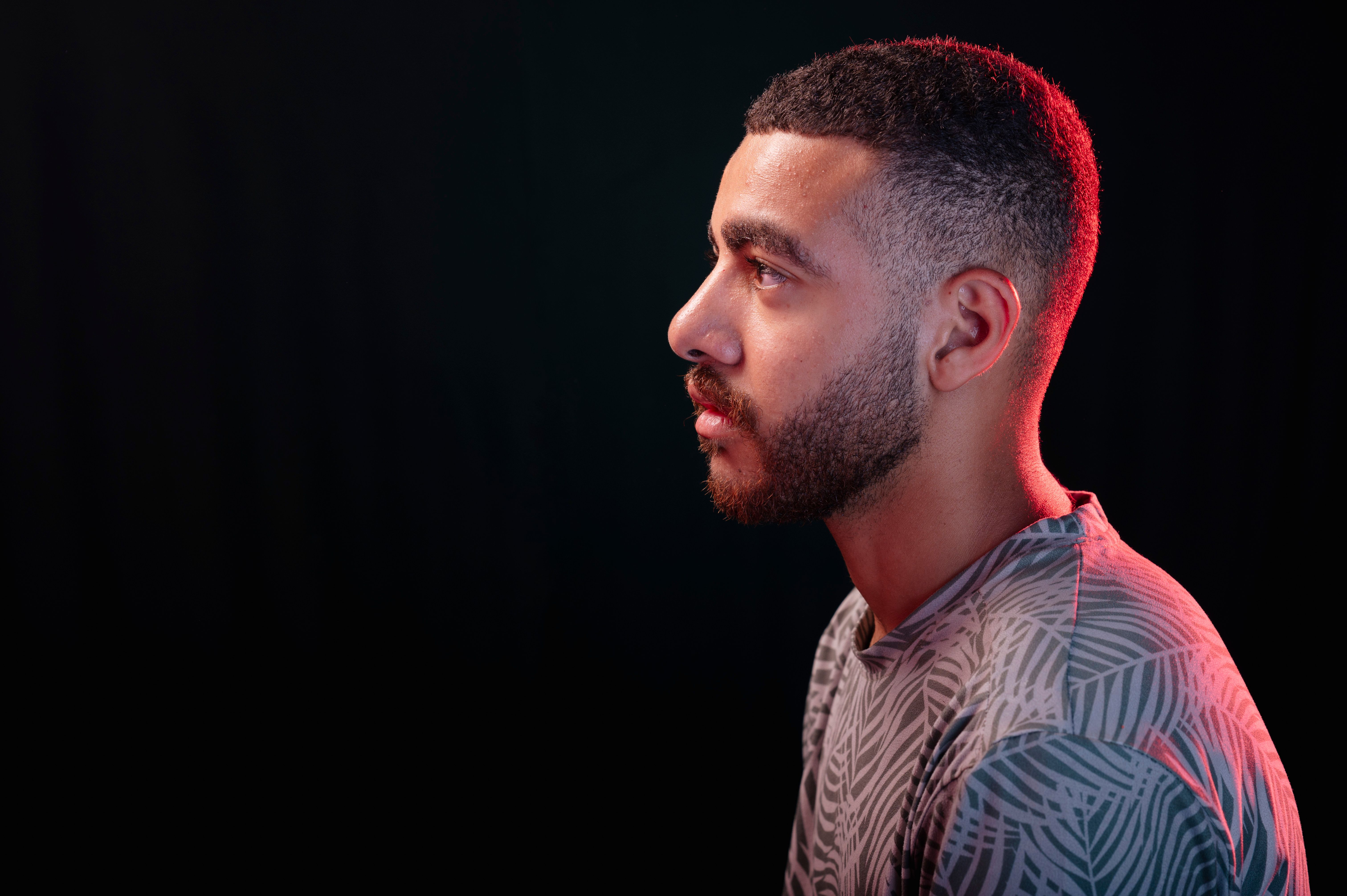 Portrait of a Man in Red Light · Free Stock Photo