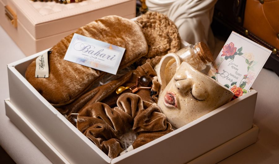 Elegant gift box arrangement with handmade details