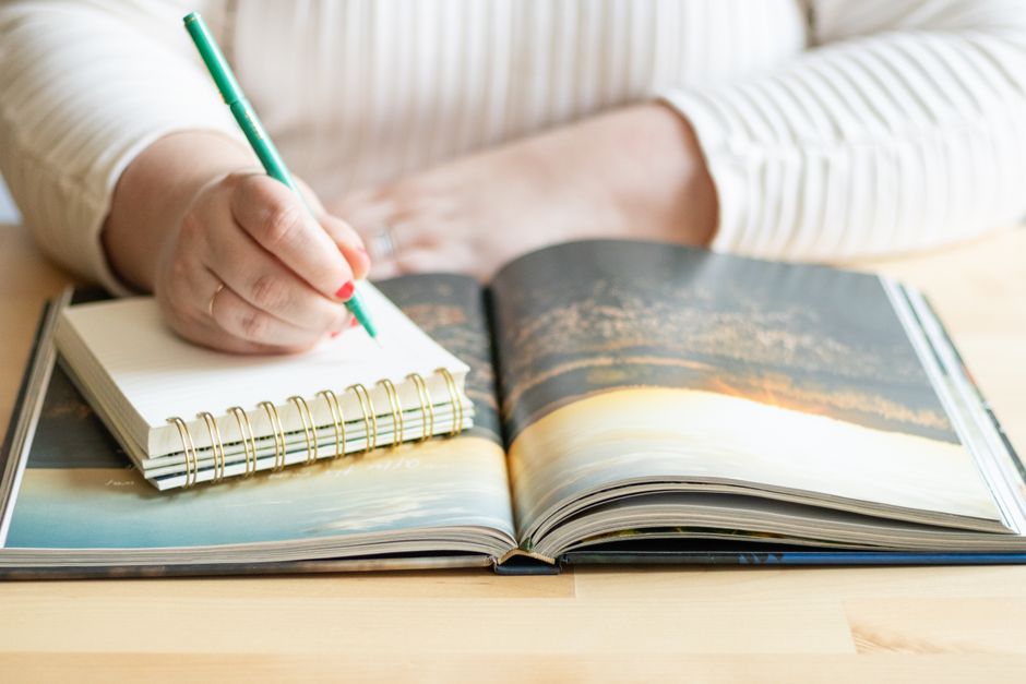 entry table keys and notebook natural light lifestyle photo 2