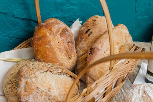 Free Photo of Breads In Basket Stock Photo