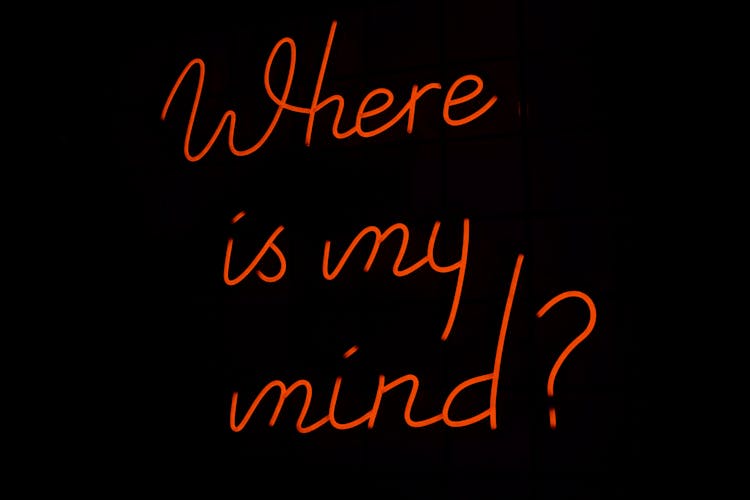 Where Is My Mind Sign In Black Background