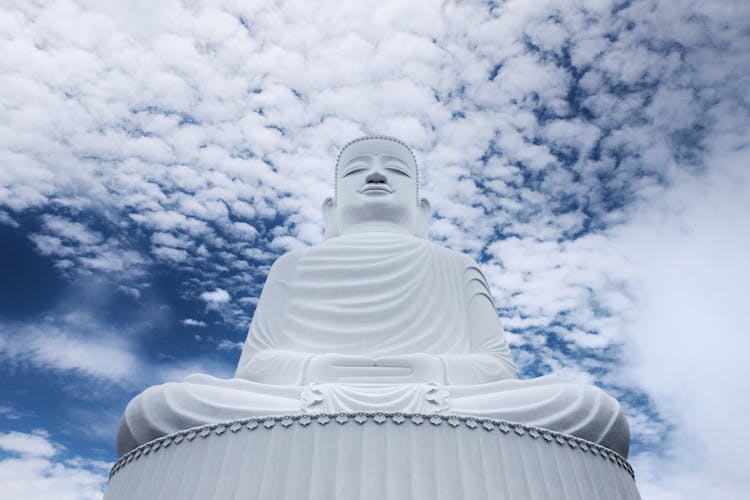 White Buddha Statue In Vietnam