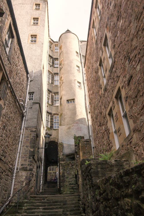 Narrow Alley with Buildings in Town