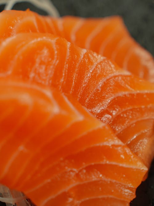 Raw Salmon in Close Up