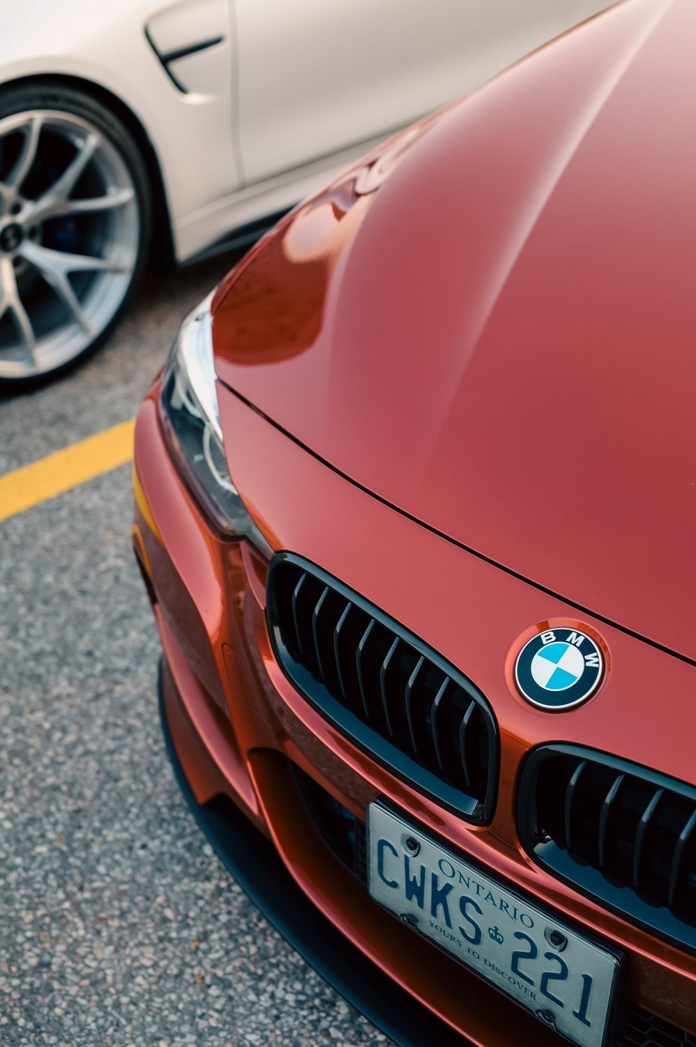 M3 Front View Front View of a Red BMW M3 Car in a Parking Lot · Free Stock Photo
