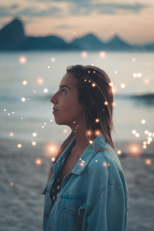 Free Woman Wearing Denim Shirt Stock Photo