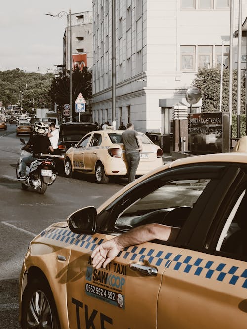 Taxis on Street