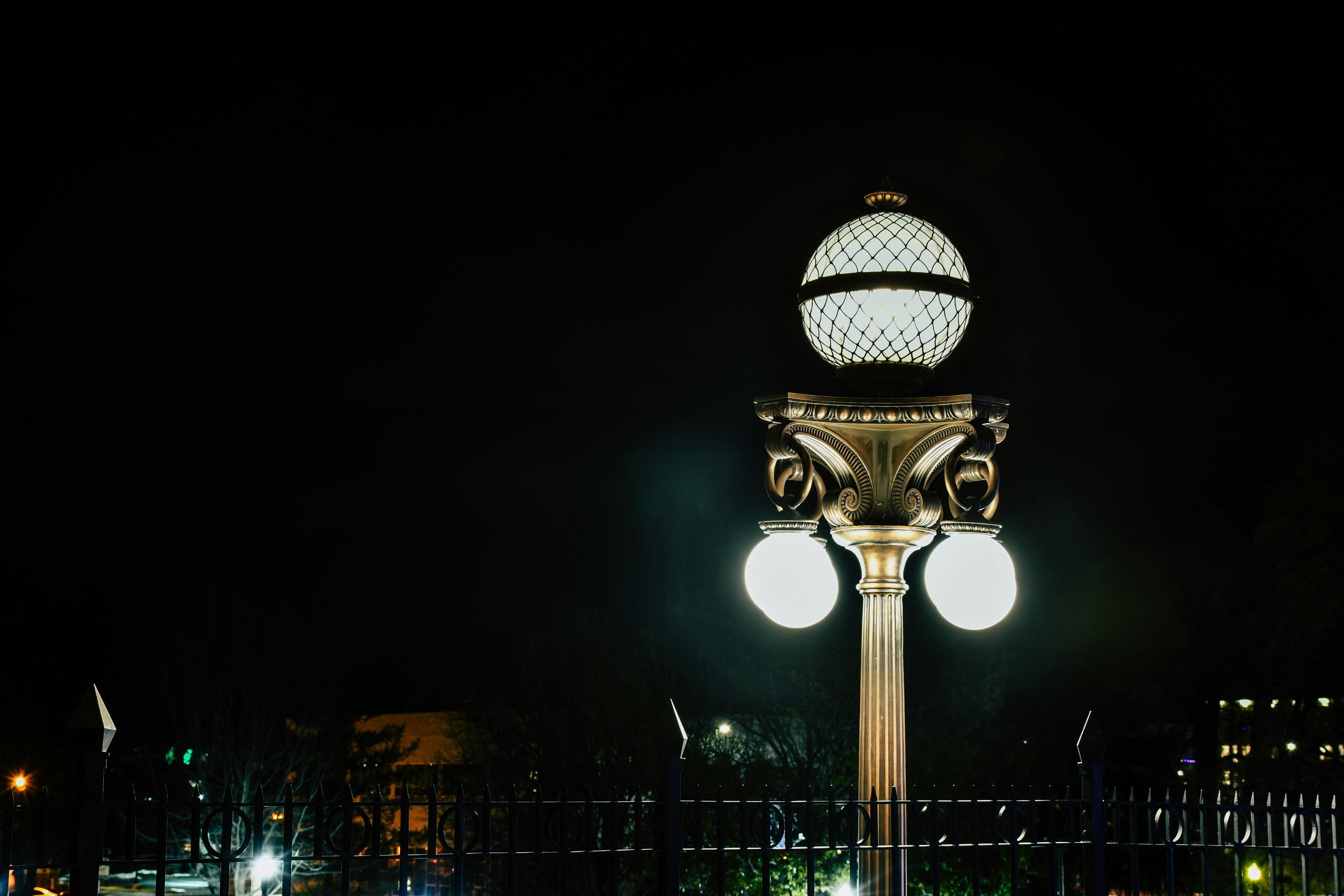 Lighted Post Lamp · Free Stock Photo