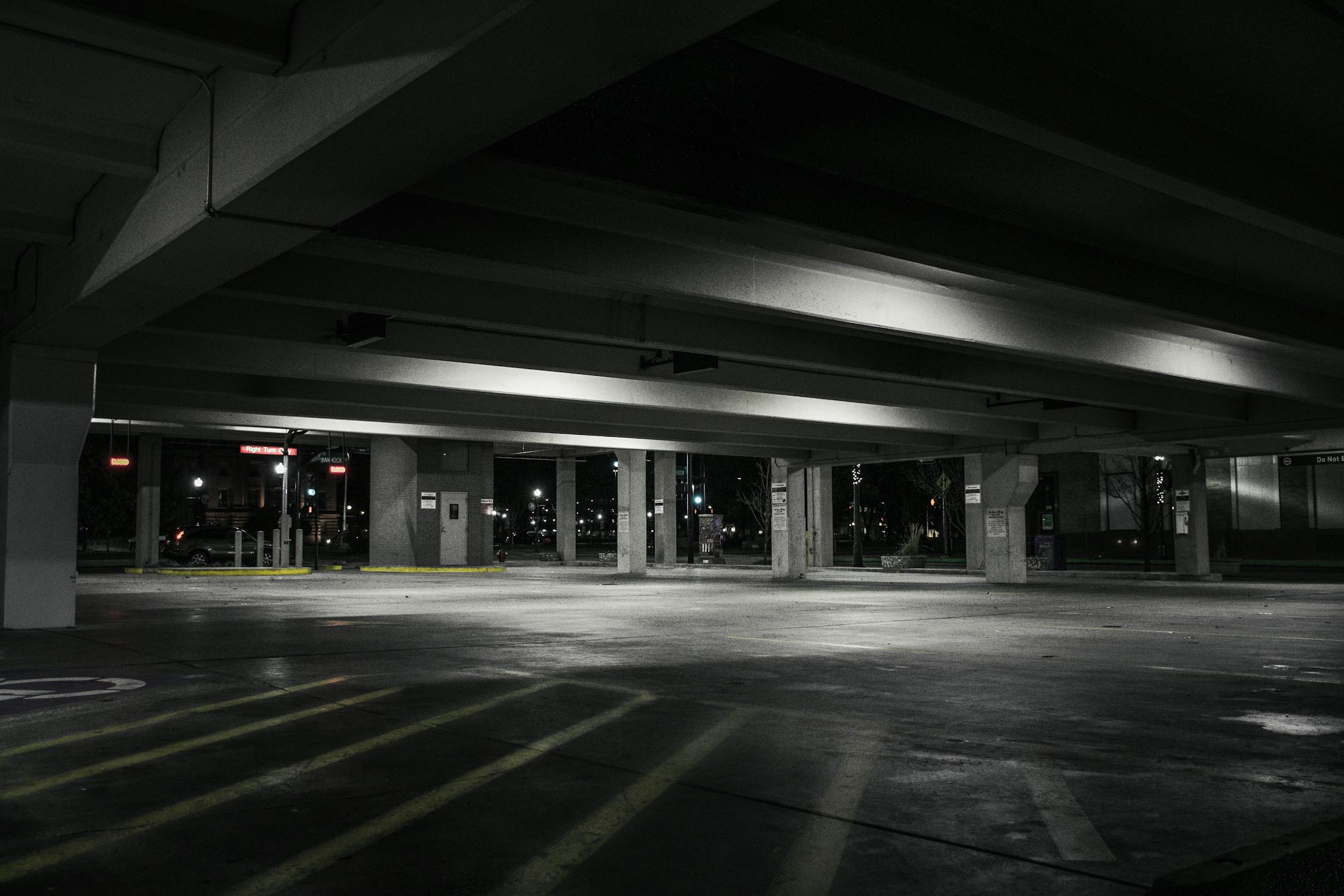 Parking Lot in a Commercial Building