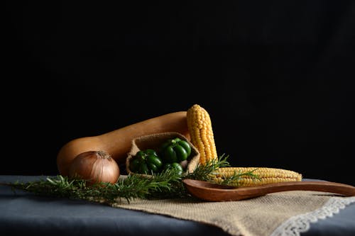 Arrangement of Vegetables on a Table 