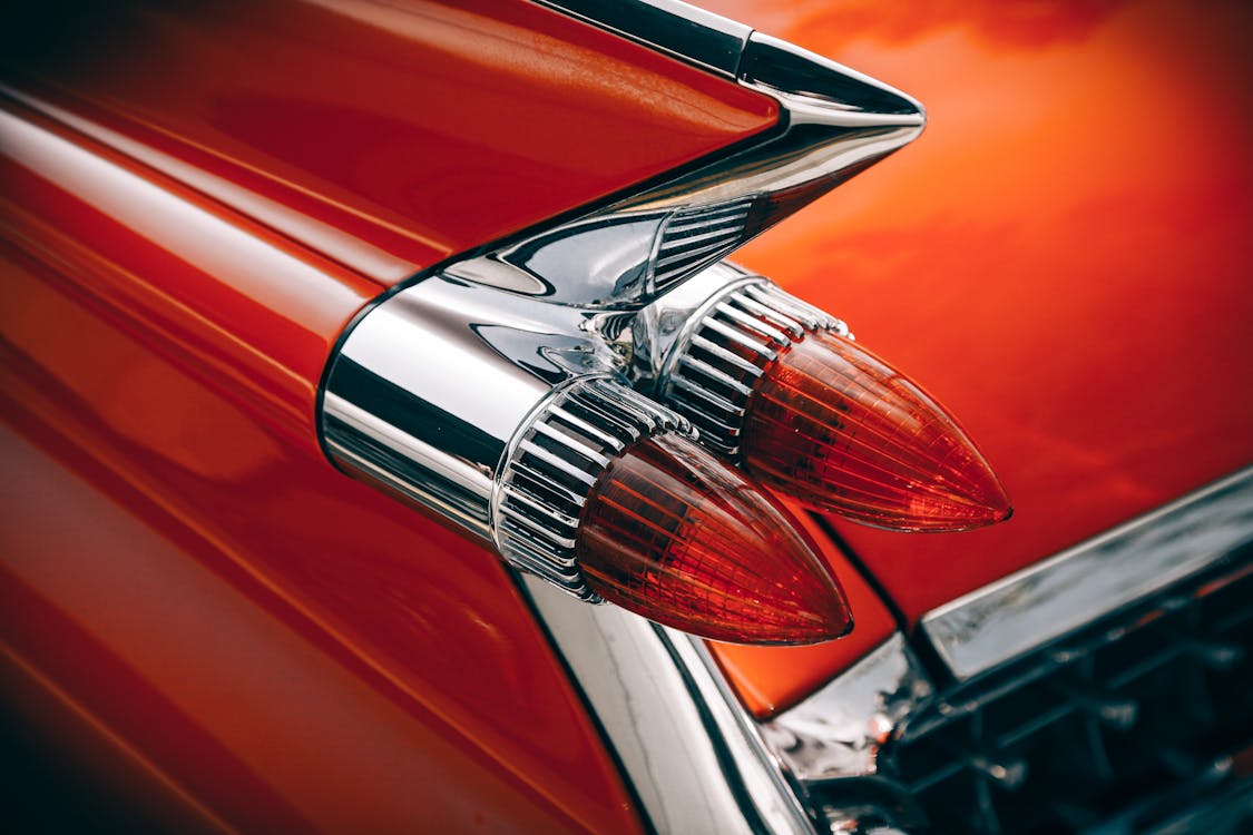 Free Silver and Red Vintage Tail Lights Stock Photo